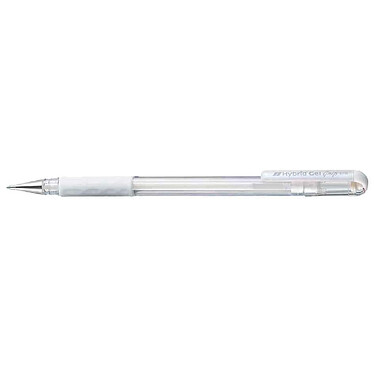 PENTEL Stylo roller à encre gel Hybrid Gel Grip K118L blanc x 12