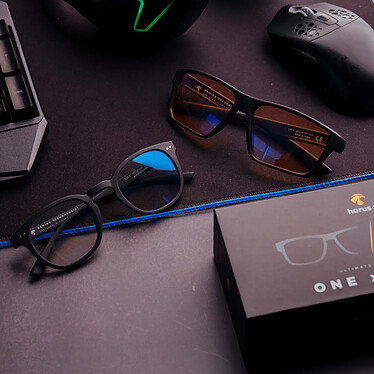 Horus X ® Bundle - Pack de Lunettes Anti Lumière Bleue Gaming (Amber & Clear) pas cher