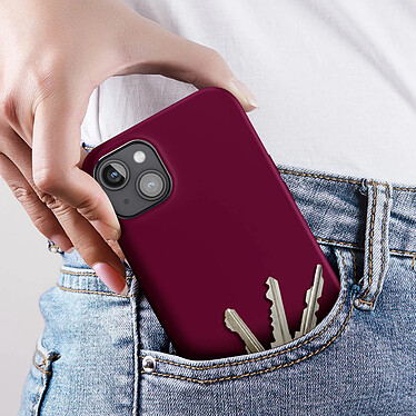 Avis Avizar Coque pour iPhone 15 Plus Silicone Semi-rigide Finition Douce au Toucher Fine  Lie de vin