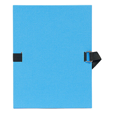 EXACOMPTA Chemise à sangle Dos extensible 12 cm Papier toilé 24 x 32 cm Bleu clair x 10