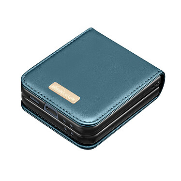 Avizar Coque pour Samsung Galaxy Z Flip 6 Dos Cuir Vegan Intérieur Rigide Bleu Canard pas cher