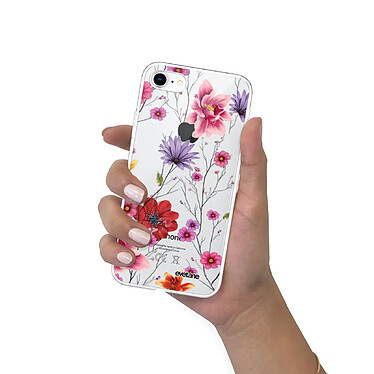 Evetane Coque iPhone 7/8/ iPhone SE 2020/ 2022 silicone transparente Motif Fleurs Multicolores ultra resistant pas cher