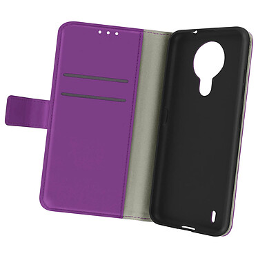 Avizar Housse Nokia 1.4 Aspect Grainé Clapet Portefeuille Stand Vidéo Violet