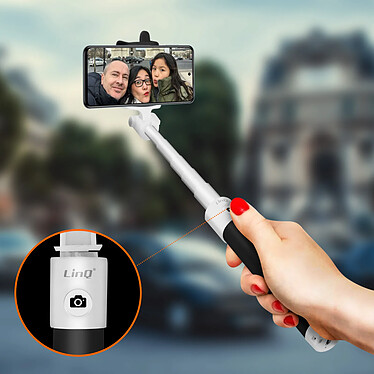 Acheter LinQ Perche selfie Bluetooth Bouton déclencheur Extensible Rétractable  Noir