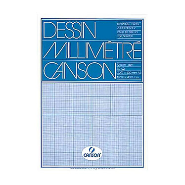 CANSON Bloc de papier millimétré, A4, 90 g, bistre, 50 feuilles