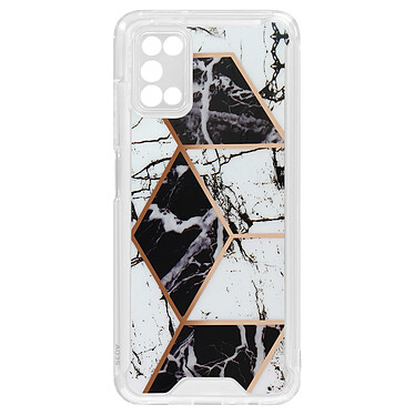 Avizar Coque Marbre Samsung Galaxy A03s Hybride avec Coins Renforcés noir et blanc