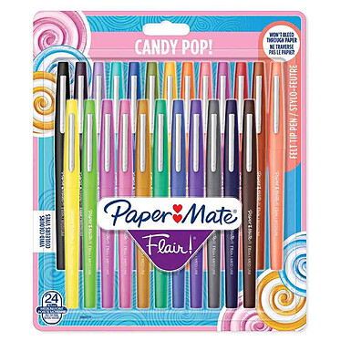 PAPER MATE Stylos feutre Flair 'Candy Pop', étui de 24