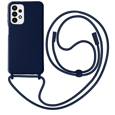 Avizar Coque Cordon pour Samsung Galaxy A23 5G et M23 5G Semi-rigide Lanière Tour du Cou 80cm  bleu