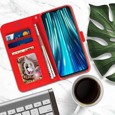 Avis Avizar Housse Xiaomi Redmi Note 8 Pro Étui Folio Porte carte Support Vidéo Rouge