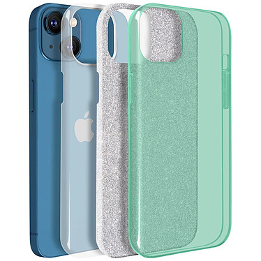 Avis Avizar Coque iPhone 13 Paillette Amovible Silicone Semi-rigide vert