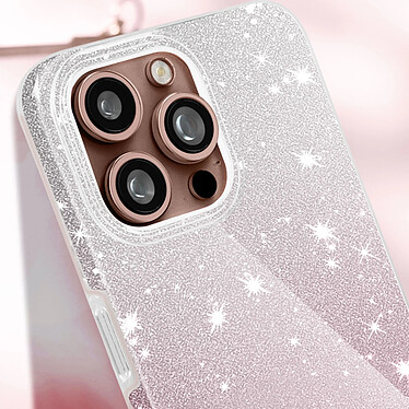 Avis Avizar Coque Paillette pour iPhone 16 Pro Max Hybride Design Glamour Blanc / Rose