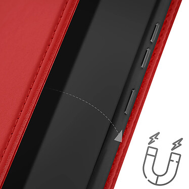 Avizar Housse pour Samsung S24 Plus et S25 Plus Cuir Véritable Porte-carte Rouge pas cher