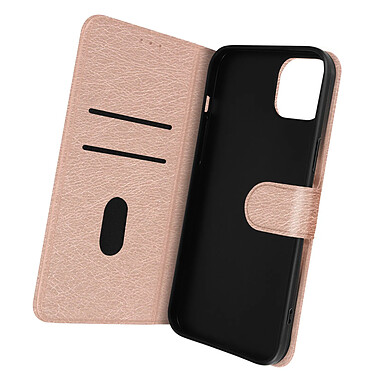 Avizar Housse pour iPhone 14 Plus Clapet Portefeuille Fonction Support Vidéo  Rose Gold