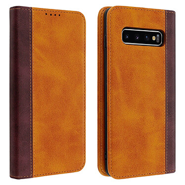 Avizar Etui folio Camel Éco-cuir pour Samsung Galaxy S10 Plus