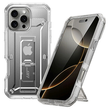 Supcase Coque Intégrale pour iPhone 16 Pro Antichoc Béquille Support Transparent