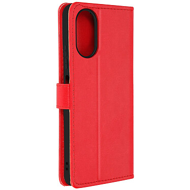 Avizar Étui pour Oppo A38 Design Vintage Clapet Portefeuille Support Vidéo Rouge