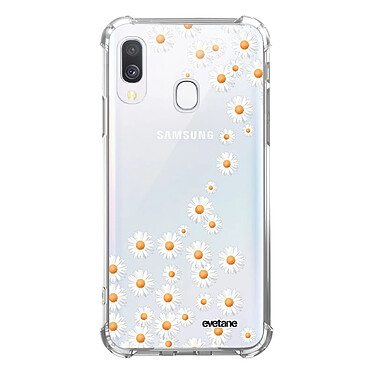 Evetane Coque Samsung Galaxy A40 anti-choc souple angles renforcés transparente Motif Marguerite