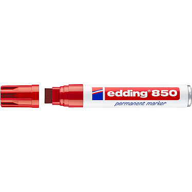 EDDING Marqueur Permanent 850 Rouge Corps Alu Pointe Large 5-15 mm