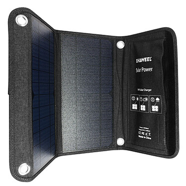 Avizar Panneau Solaire USB 14W, Chargeur Solaire Pliable et Étanche - Noir