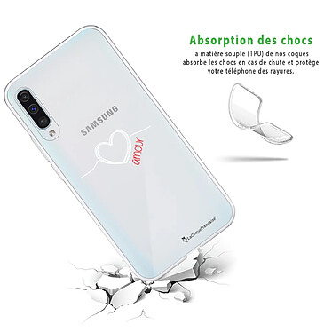 Avis LaCoqueFrançaise Coque Samsung Galaxy A70 360 intégrale transparente Motif Coeur Blanc Amour Tendance