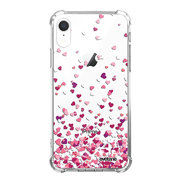 Evetane Coque iPhone Xr anti-choc souple angles renforcés transparente Motif Confettis De Coeur