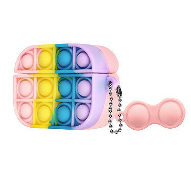 Coque AirPods Pro et Pro 2 Bubble Pop Silicone Conception 2 Parties Multicolore