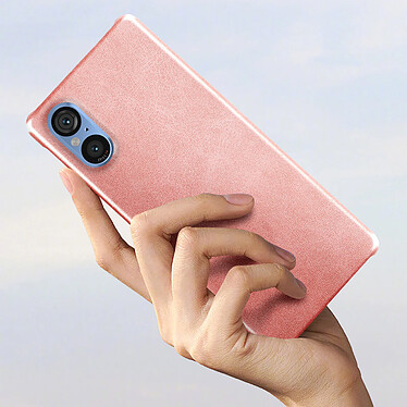 Avis Avizar Coque pour Sony Xperia 5 V Rigide revêtement Simili Cuir  Rose gold