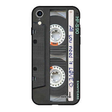 Evetane Coque iPhone Xr Silicone Liquide Douce noir Cassette