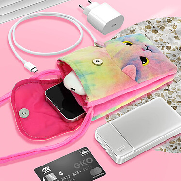 Acheter Avizar Pochette Bandoulière pour Smartphone en Tissu Design Chat  Arc en Ciel