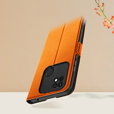 Avis Avizar Étui Xiaomi Redmi 10A Clapet Multifonction Double Fermoir Magnétique  orange