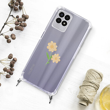 Avizar Coque Realme 8i Anneau personnalisable avec bijou/Chaîne - Transparent pas cher