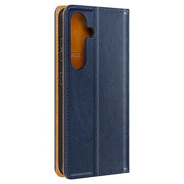 Avizar Housse Portefeuille pour Samsung Galaxy S24 Plus Cuir Véritable Bleu Nuit