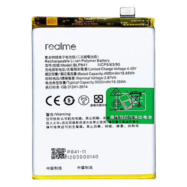 Clappio Batterie Interne pour Realme 8 Pro et 9 Pro Plus 5000mAh 100% Compatible Remplace BLP837