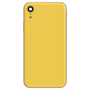 Clappio Châssis Complet pour iPhone XR Cadre central et Vitre arrière Jaune