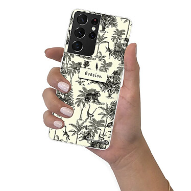 LaCoqueFrançaise Coque Samsung Galaxy S21 Ultra 5G 360 intégrale transparente Motif Botanic Evasion Tendance pas cher