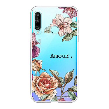 LaCoqueFrançaise Coque Huawei P30 Lite/ P30 Lite XL 360 intégrale transparente Motif Amour en fleurs Tendance