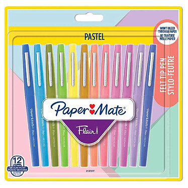 PAPER MATE Stylo feutre Flair PASTELL, blister de 12