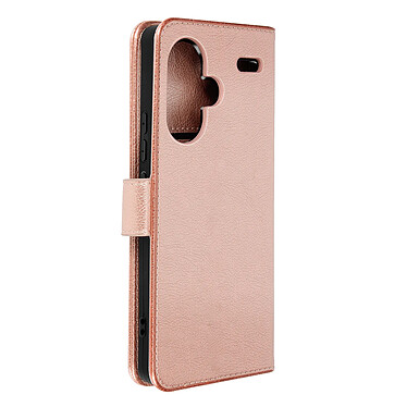 Avizar Étui pour Xiaomi Redmi Note 13 Pro Plus Portefeuille et Support Vidéo Rose Champagne