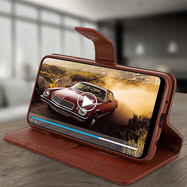 Acheter Avizar Etui Samsung Galaxy A10 Housse Folio Support Vidéo Porte-carte marron