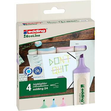 EDDING Surligneur 24 Ecoline set de 4 Assorti pastel 2-5 mm