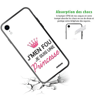 Avis Evetane Coque en verre trempé iPhone Xr Je suis une princesse