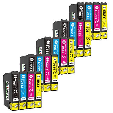 COMETE - Marque Française - 20 Cartouches T0615 compatibles Epson T0611 T0612 T0613 T0614 pour imprimantes Epson Stylus D68/D88