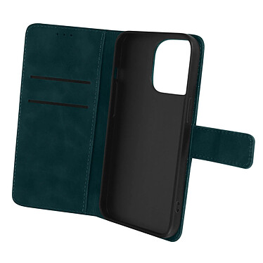 Avizar Étui pour iPhone 14 Pro Folio Portefeuille Support Vidéo Effet Mat Soft Touch  vert