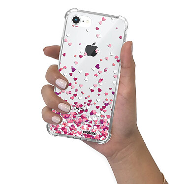 Evetane Coque iPhone 7/8/ iPhone SE 2020 anti-choc souple angles renforcés transparente Motif Confettis De Coeur pas cher