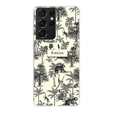 LaCoqueFrançaise Coque Samsung Galaxy S21 Ultra 5G 360 intégrale transparente Motif Botanic Evasion Tendance