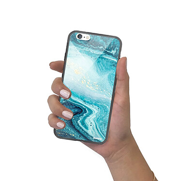 Avis Evetane Coque en verre trempé iPhone 6/6S Bleu Nacré Marbre