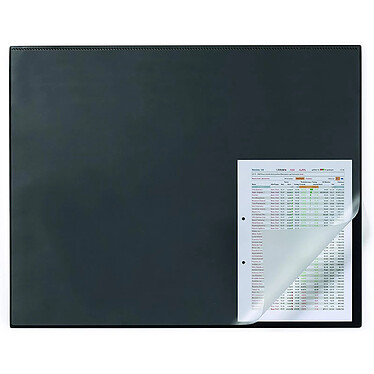 Avis DURABLE Sous-main Rectangulaire avec Rebord de Protection et Rabat Transparent 65 x 50 cm Noir x 5