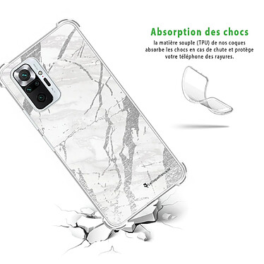 Avis LaCoqueFrançaise Coque Xiaomi Redmi Note 10 Pro Silicone antichocs Solides coins renforcés  transparente Motif Marbre gris