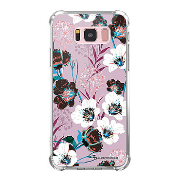 LaCoqueFrançaise Coque Samsung Galaxy S8 Plus Silicone antichocs Solides coins renforcés  transparente Motif Fleurs parme