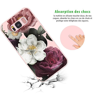 Avis LaCoqueFrançaise Coque Samsung Galaxy S8 Silicone Liquide Douce rose pâle Fleurs roses